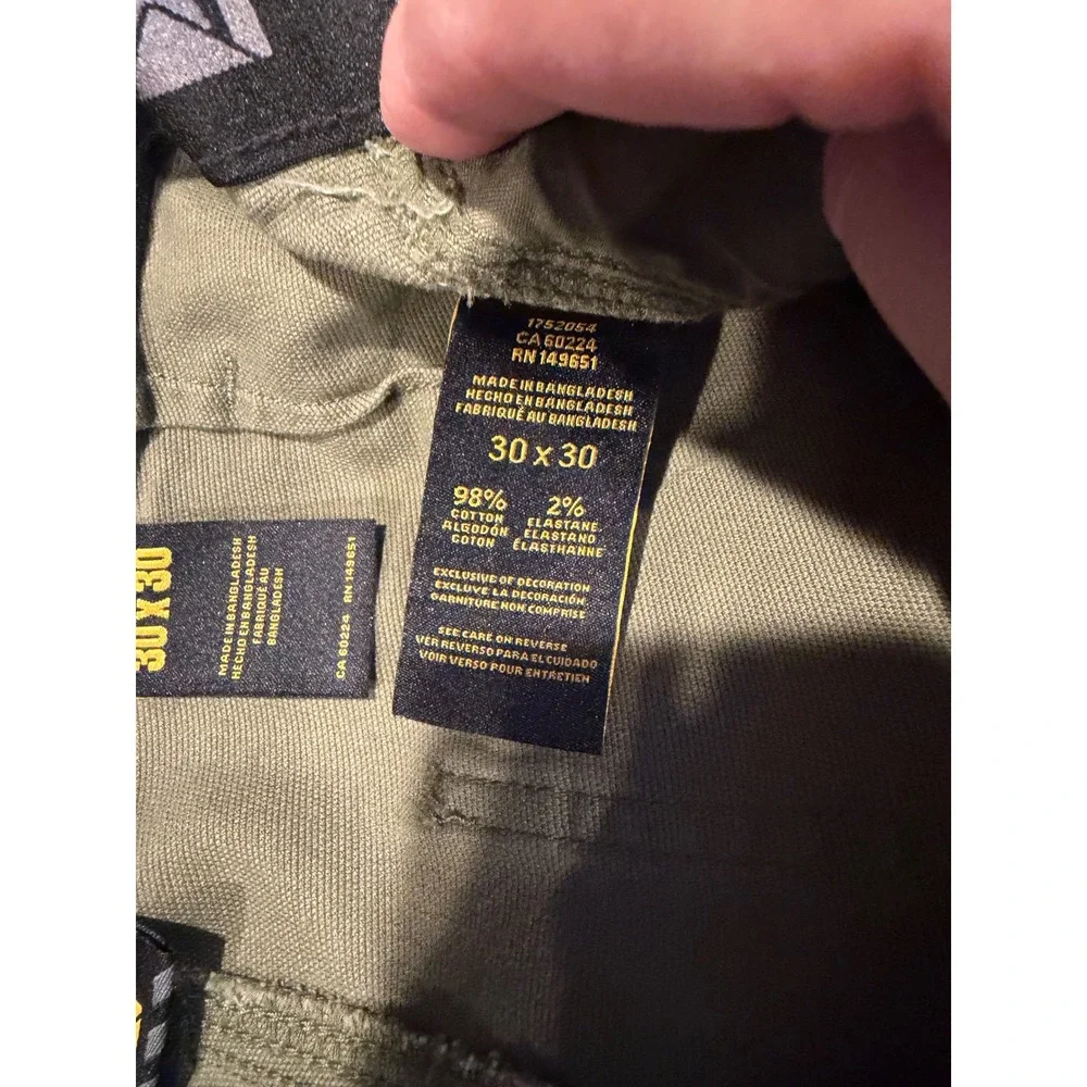 NWT Caterpillar CAT Mens Green Utility Work Pants Straight Leg 30x30 Gorpcore